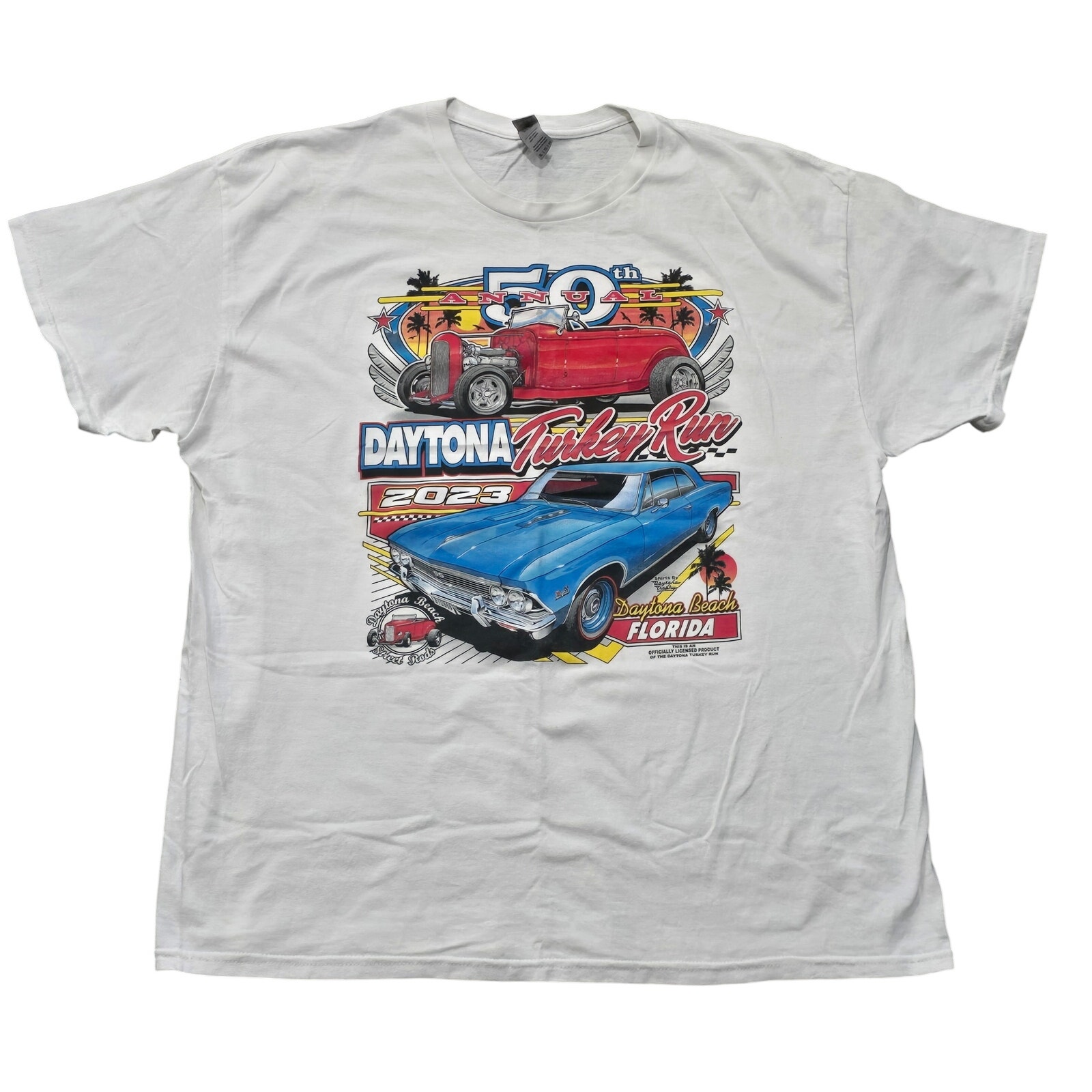 50th Annual Daytona Turkey Run 2023 Daytona Beach Graphic TShirt Retro Tee